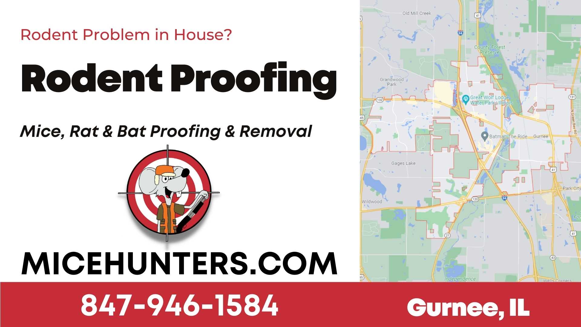 Gurnee Rodent and Mice Proofing Exterminator near me