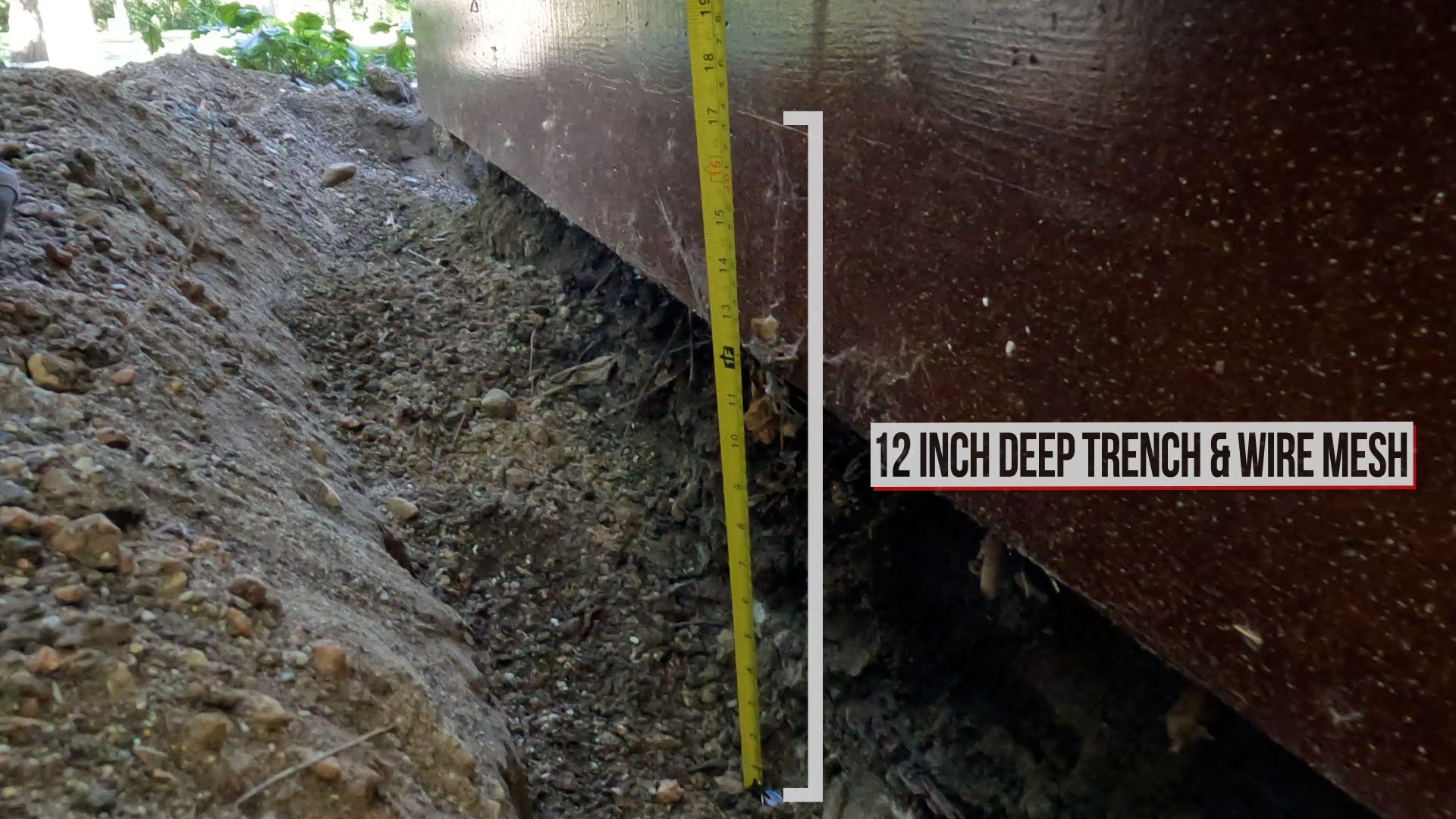 12 inch deep trench for animal proofing